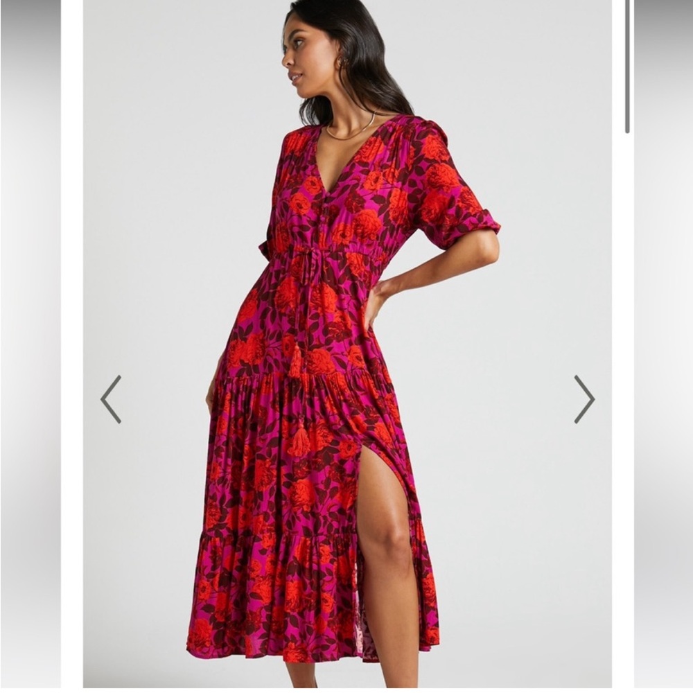 Showpo Floral Maxi Dress - Size 6